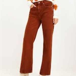 Retro 70s Style LOFT Women’s Size 10 Highrise Flare Jeans in Rust Brown